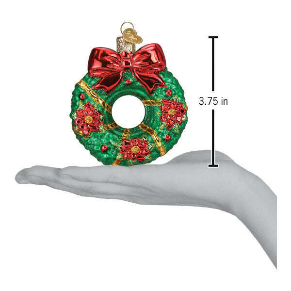 Old World Christmas Christmas Wreath Blown Glass Ornament