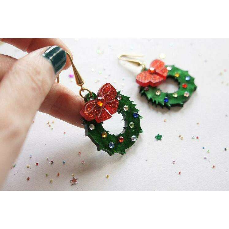 Christmas Wreaths Earrings by Laliblue - Quirks!