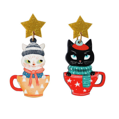 Meow!

Made of illustrated wood and acrylic.

All metal fittings in contact with the ear have a silver plating.

Earrings measuring 6 x 2.5 cm, with a total weight of just 4 gr. each one

Super comfortable due to its lightness!

Original design by LaliBlue. Completely made in our workshop in Spain.