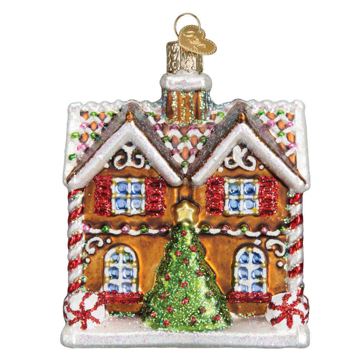 Old World Christmas Christmastime Cottage Blown Glass Ornament