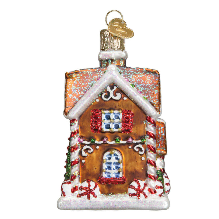 Old World Christmas Christmastime Cottage Blown Glass Ornament