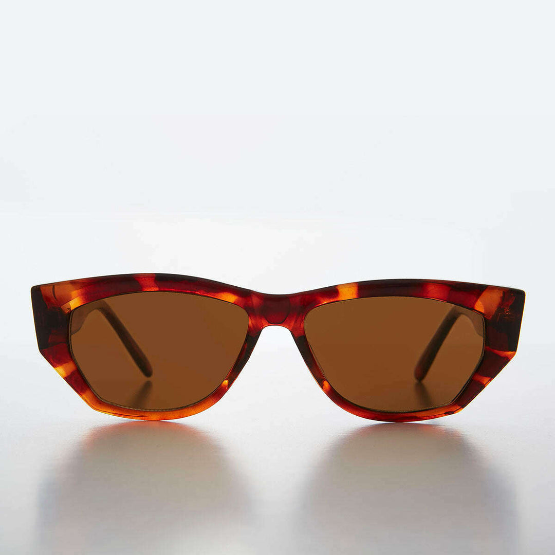 Chunky Mod Street Style Vintage Sunglass with Gold Bling - Val