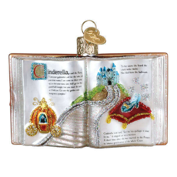 Old World Christmas Cinderella Book Blown Glass Ornament