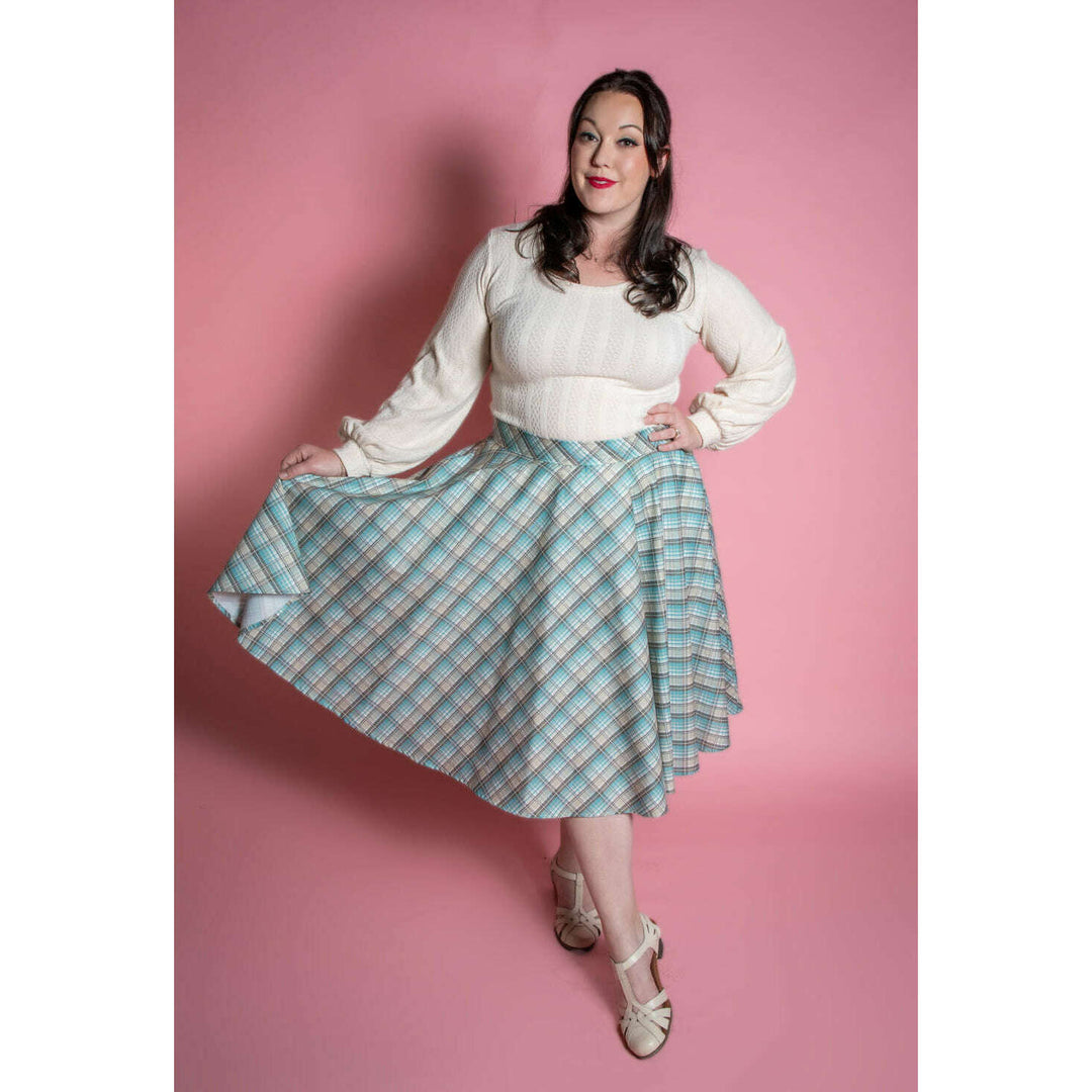 Circle Skirt - Ice Blue Plaid *sale