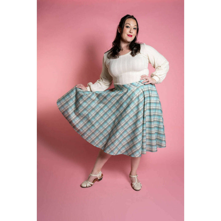 Circle Skirt - Ice Blue Plaid *sale