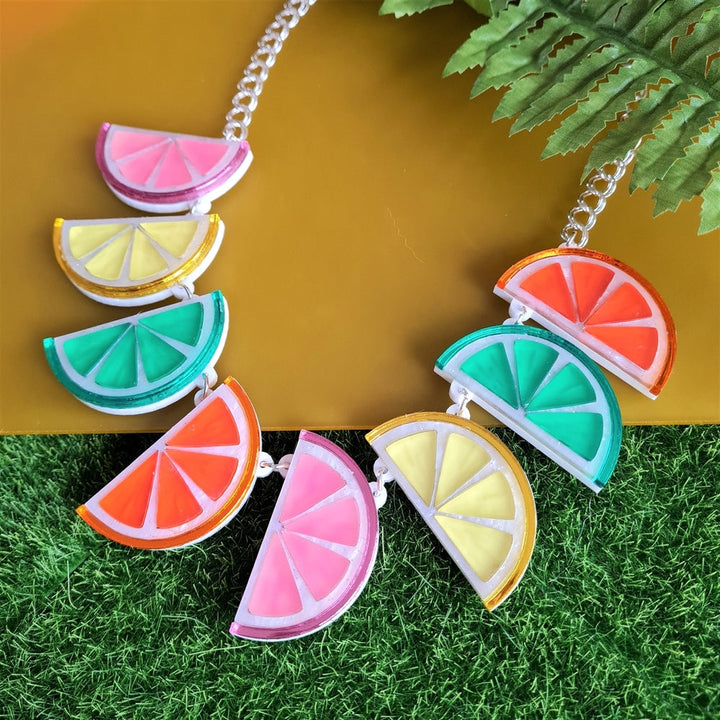 Citrus Fruit Slice Charm Necklace 