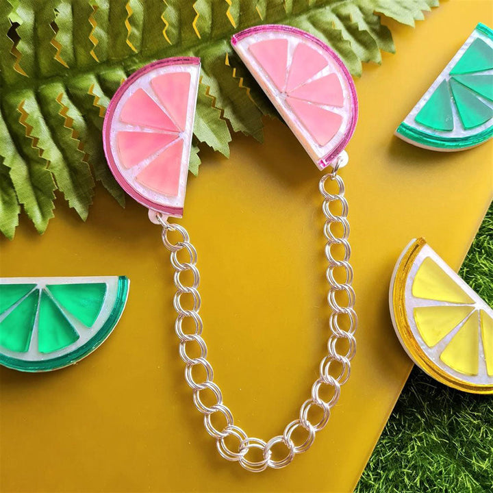 Citrus Fruit Slice Collar Clips by Cherryloco Jewellery 3
