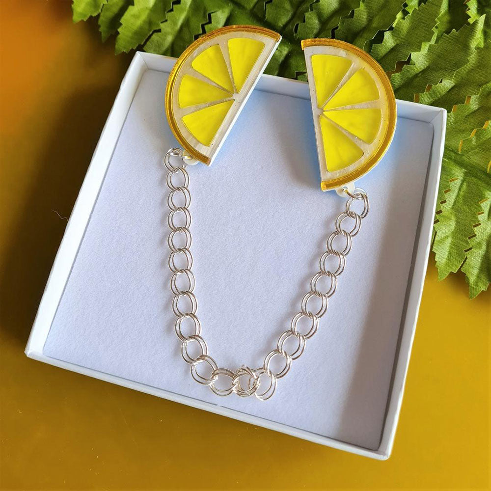 Citrus Fruit Slice Collar Clips by Cherryloco Jewellery 5