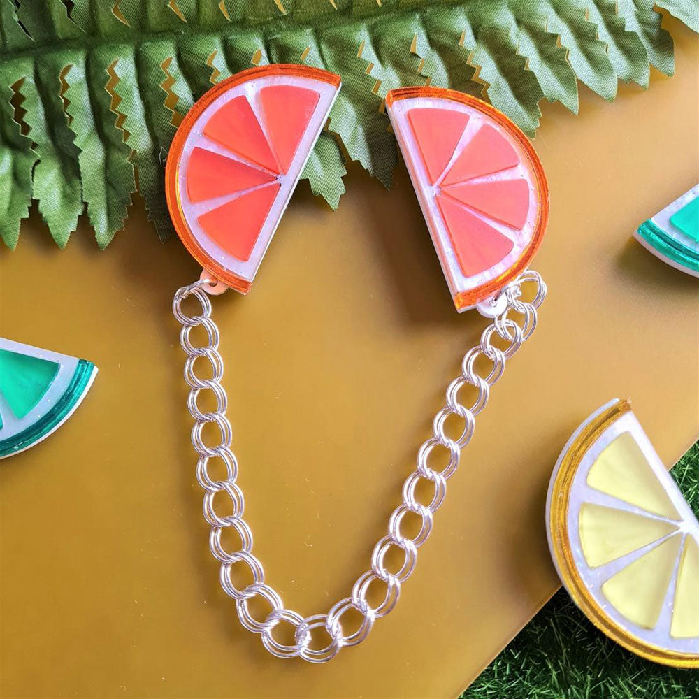Citrus Fruit Slice Collar Clips by Cherryloco Jewellery 2