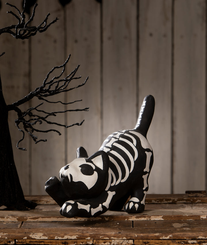 Skeleton Paper Mache Cat by Bethany Lowe Designs, halloween decor