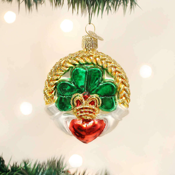 Old World Christmas Claddagh Blown Glass Ornament