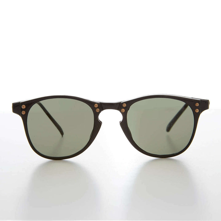 Classic Hipster Mid Century Sunglass with Rivets - Ash