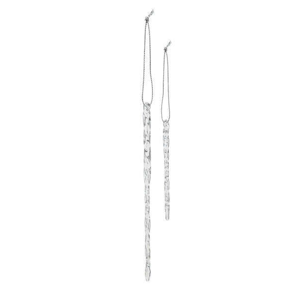 Old World Christmas Clear Glass Icicles Set of 24 Ornaments