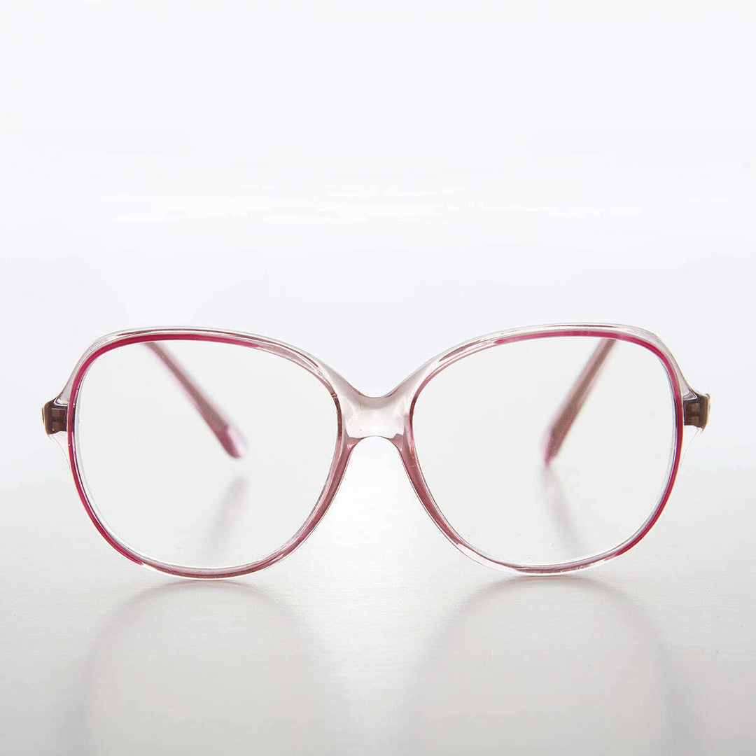 Clear Retro Reading Glasses with Color Accent - Jess