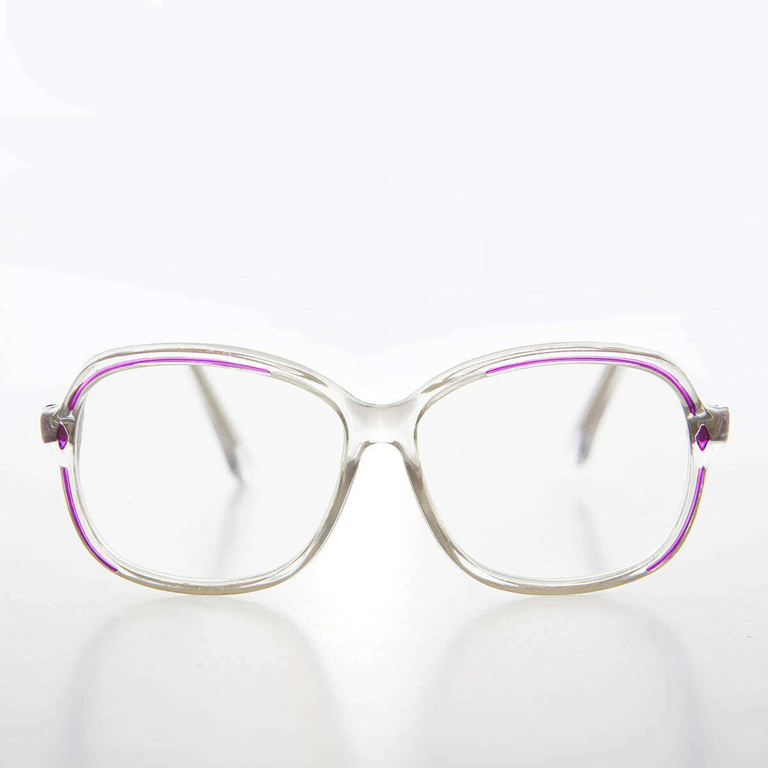 Clear Women's Retro Reading Glasses with Color Accents - Kara