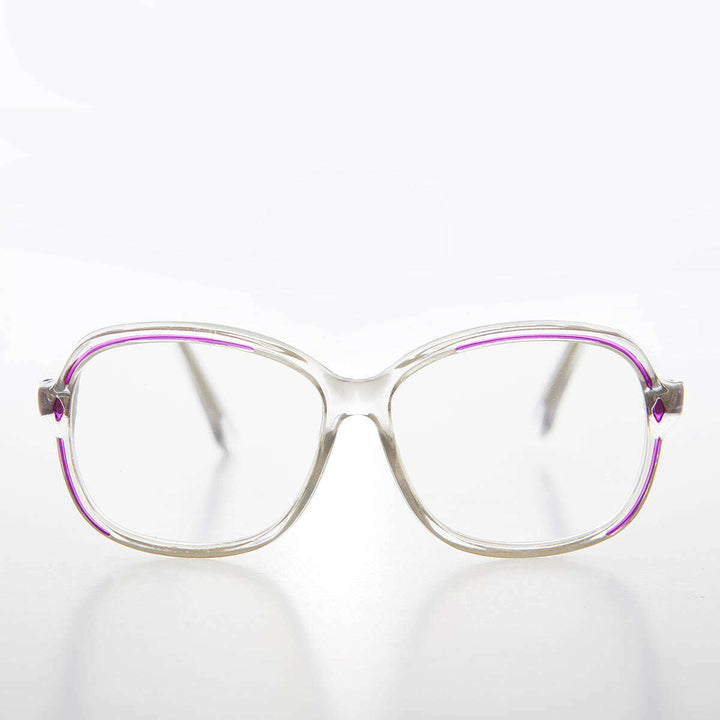 Clear Women's Retro Reading Glasses with Color Accents - Kara