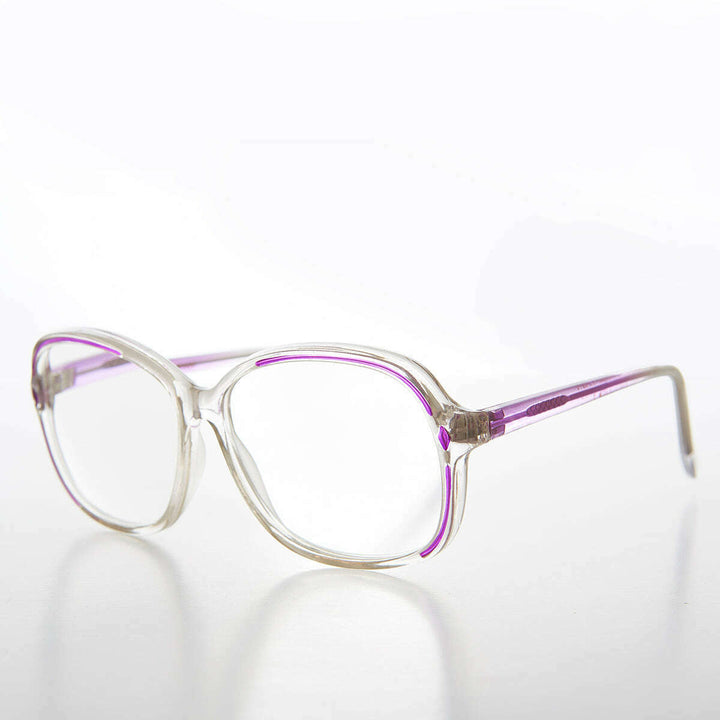 Clear Women's Retro Reading Glasses with Color Accents - Kara