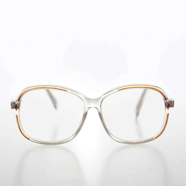 Clear Women's Retro Reading Glasses with Color Accents - Kara
