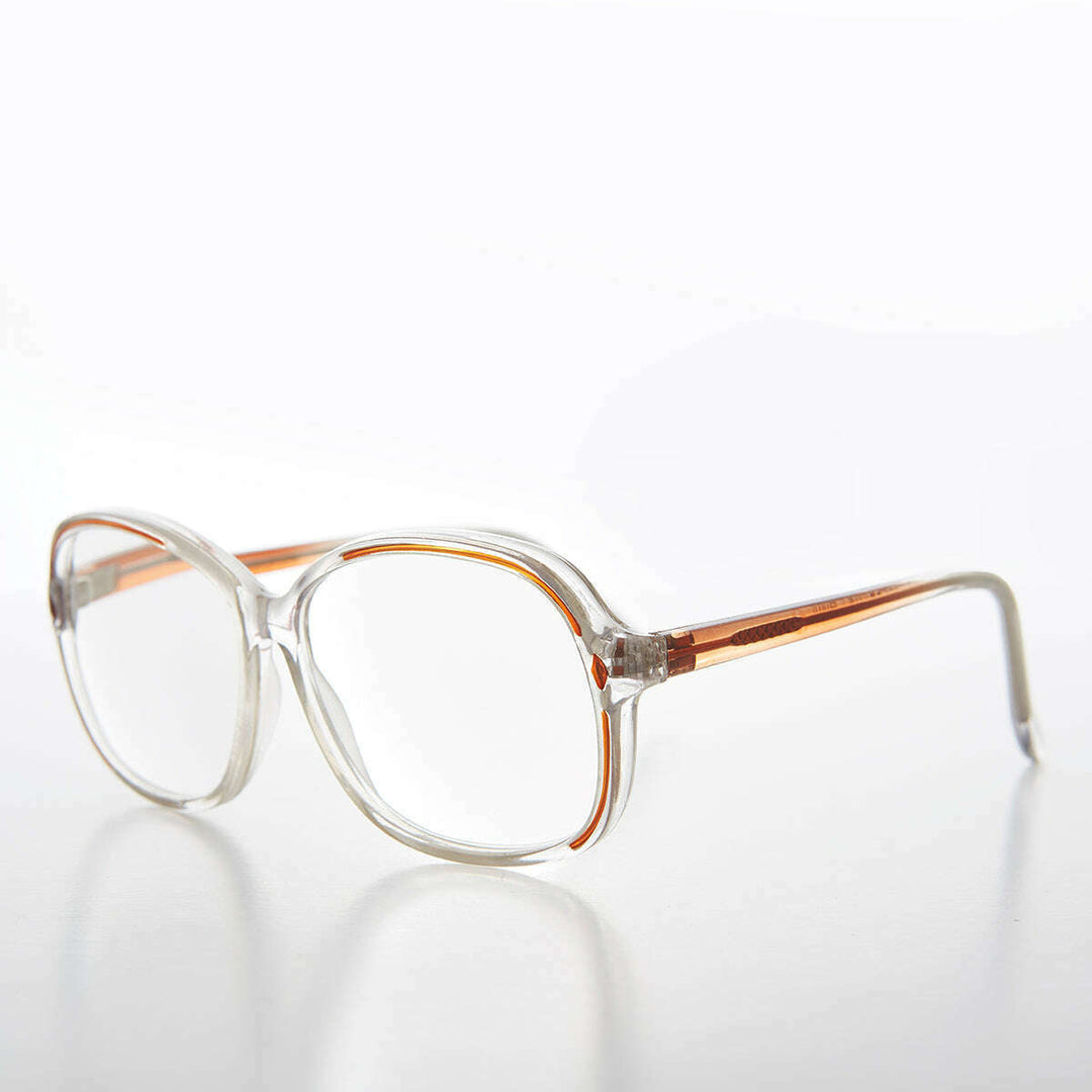 Clear Women's Retro Reading Glasses with Color Accents - Kara