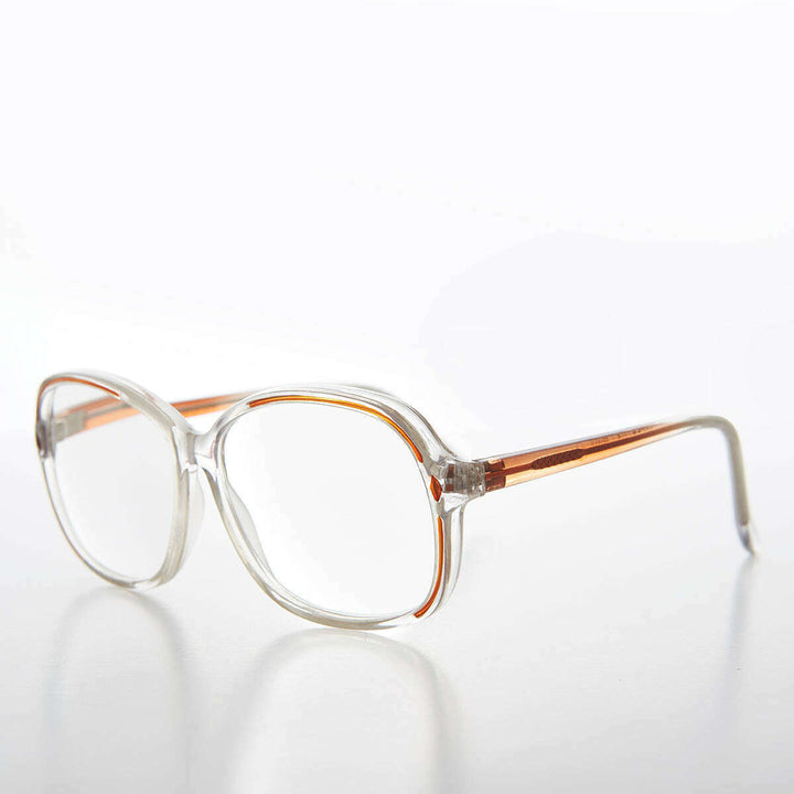 Clear Women's Retro Reading Glasses with Color Accents - Kara