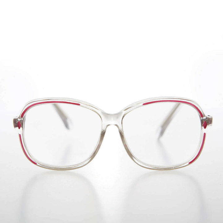 Clear Women's Retro Reading Glasses with Color Accents - Kara