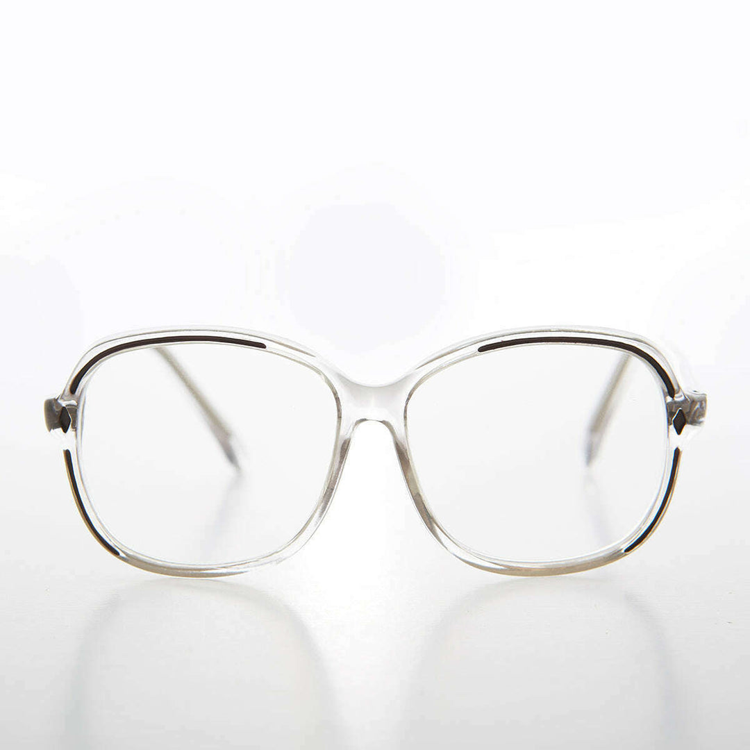 Clear Women's Retro Reading Glasses with Color Accents - Kara