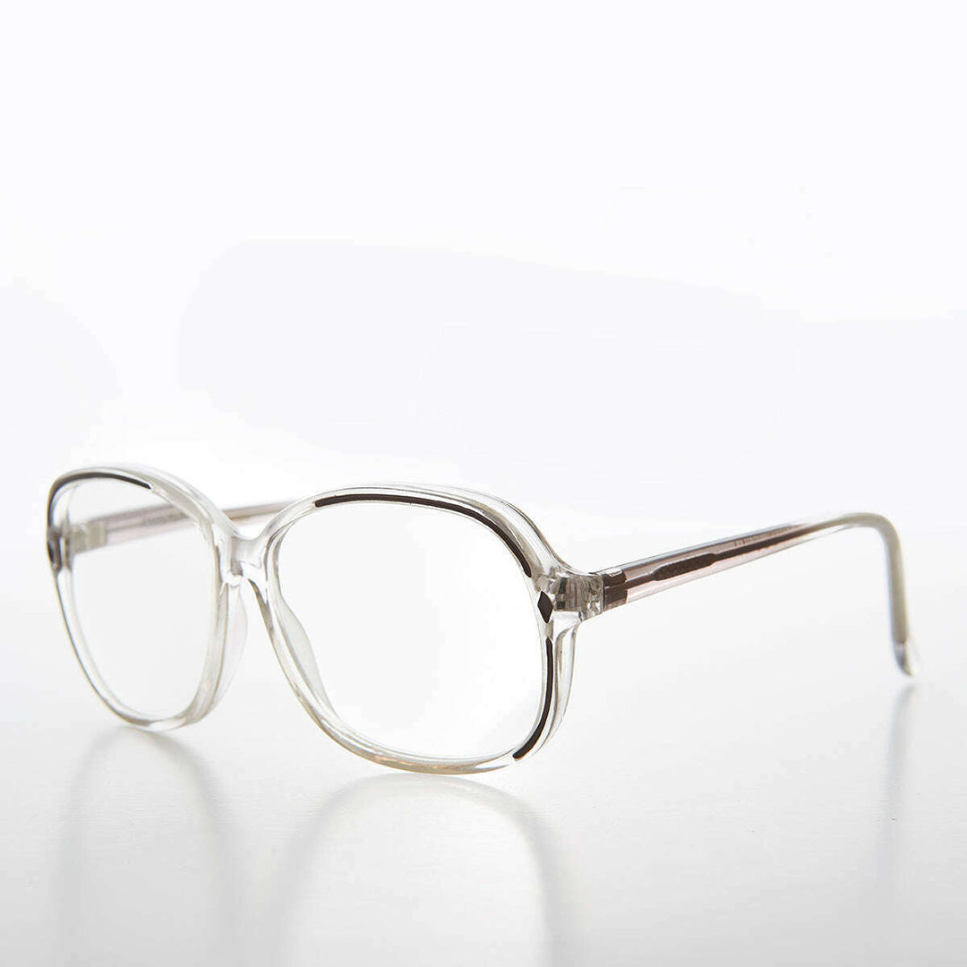 Clear Women's Retro Reading Glasses with Color Accents - Kara