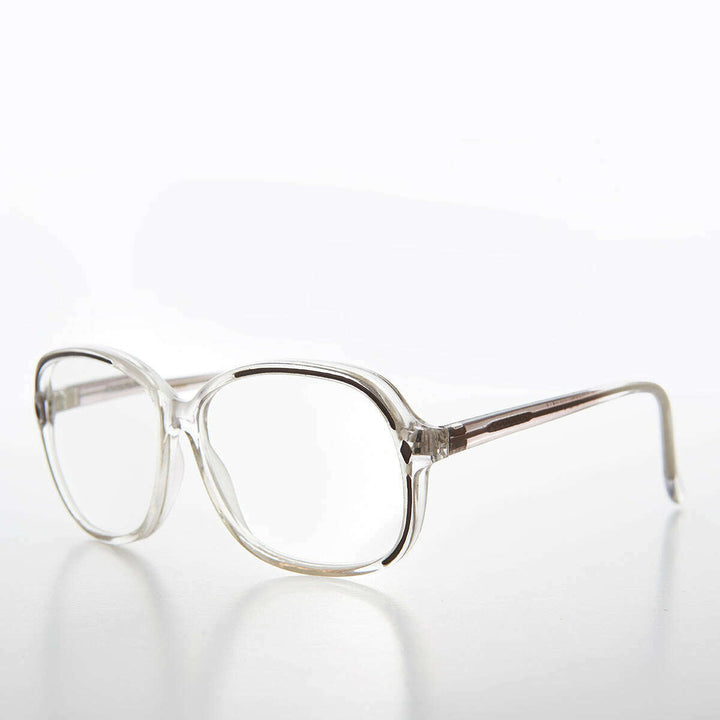 Clear Women's Retro Reading Glasses with Color Accents - Kara