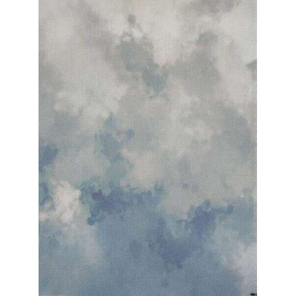 Cloudy Serenity Designer Printed AIDA Fabric. Canvas for embroidery with an applied background  KF-1193A