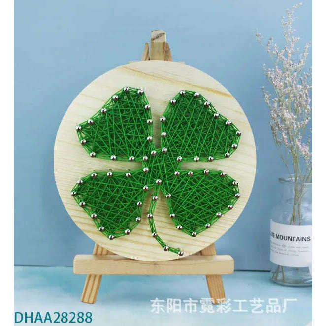 Clover Leaf String Art Kit with Stand. Simple Decorative DIY String Art Craft Kit M1-4 DHAA28288