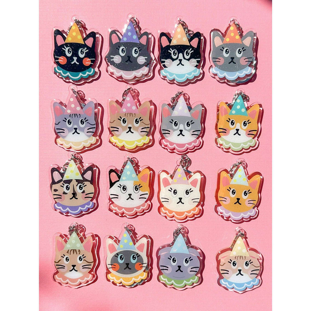 Clown Cat Acrylic Keychain