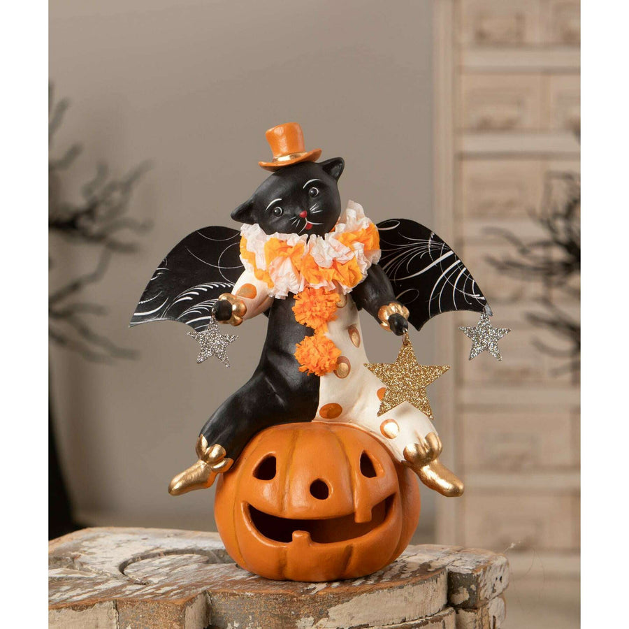 Clowning Cat on Jack by Bethany Lowe Designs, halloween decor