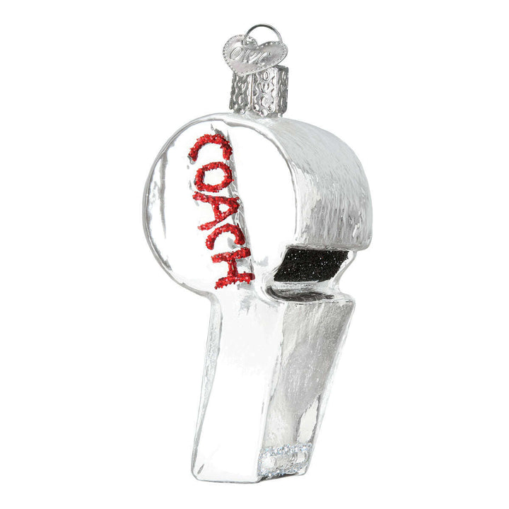 Old World Christmas Coach's Whistle Blown Glass Ornament
