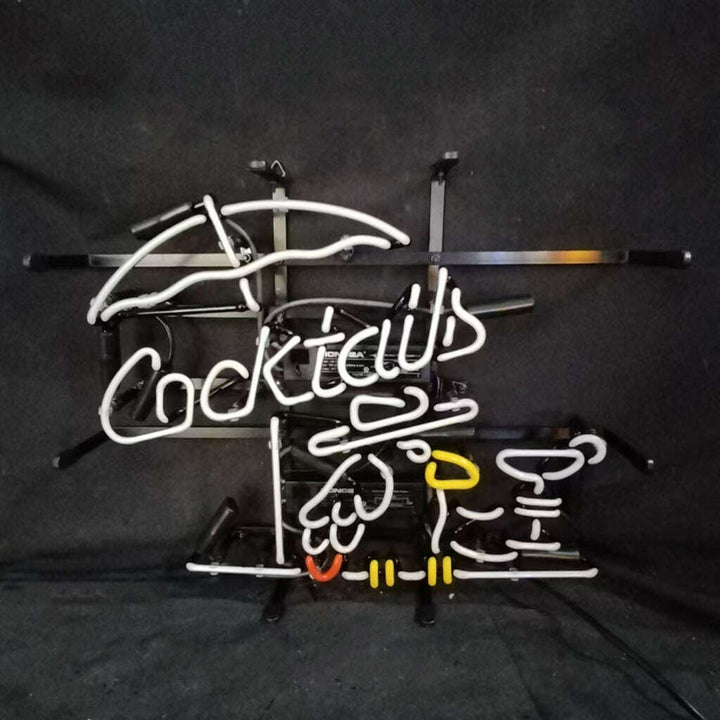 Cocktails with Under Umbrella Parrot Neon Signs