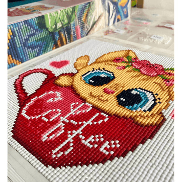 Coffee Cat CS2707 7.9 x 7.9 inches Crafting Spark Diamond Painting Kit