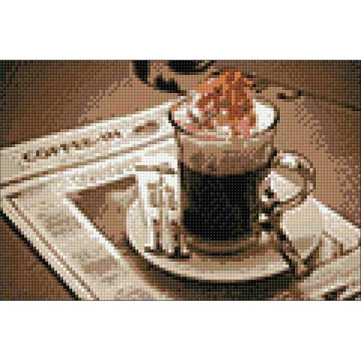 Coffee Time WD047 11.8 x 7.9 inches Wizardi Diamond Painting Kit