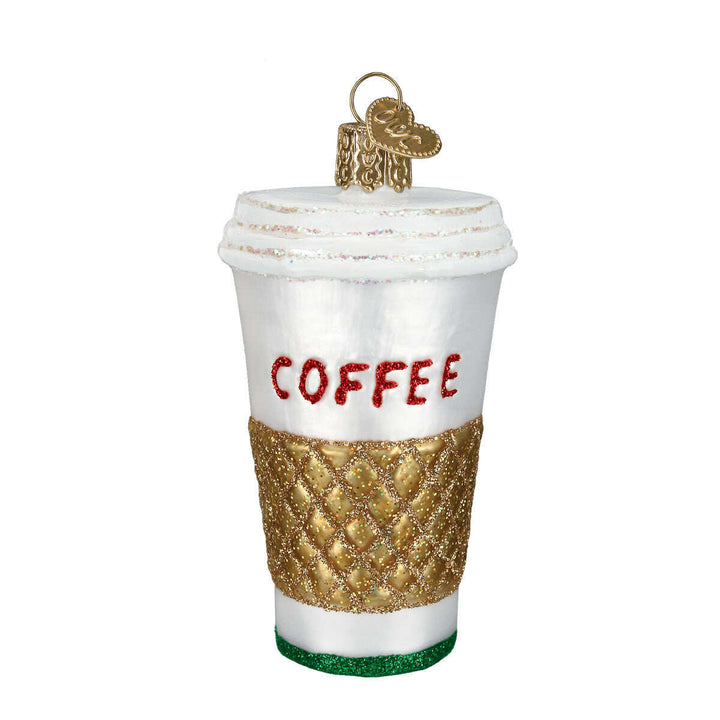 Old World Christmas Coffee To Go Blown Glass Ornament