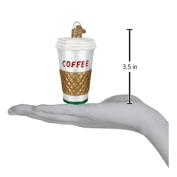 Old World Christmas Coffee To Go Blown Glass Ornament