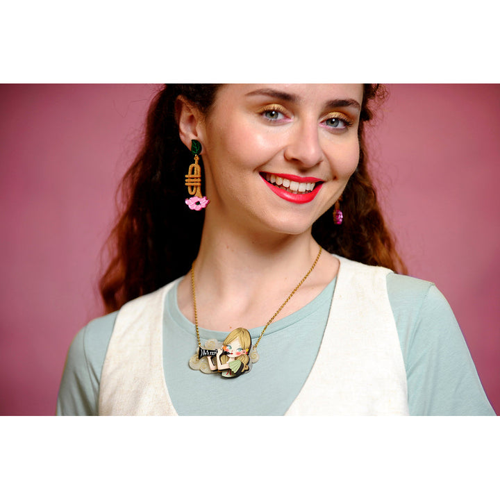 Girl playing the clarinet Necklace by Laliblue 2