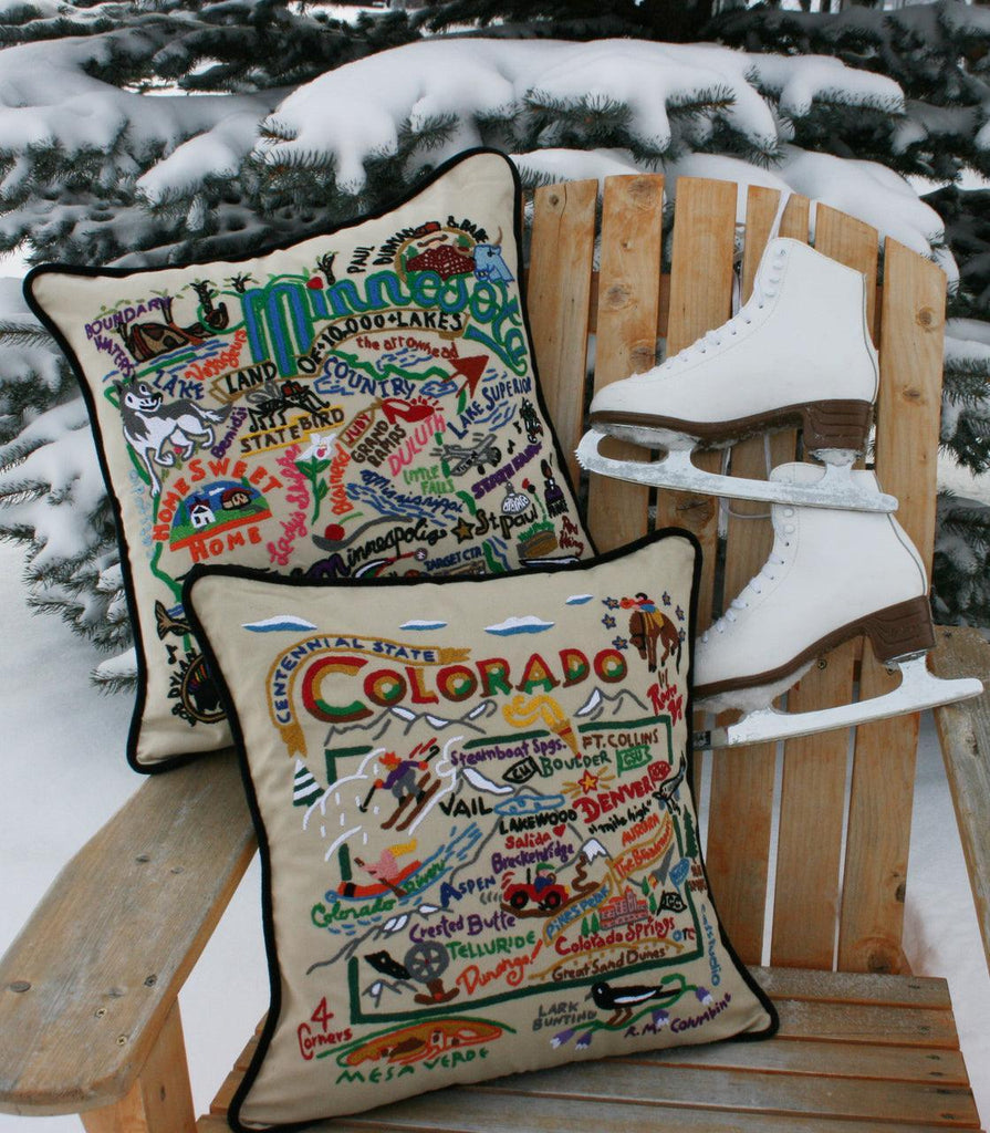 Colorado Hand-Embroidered Pillow - Quirks!