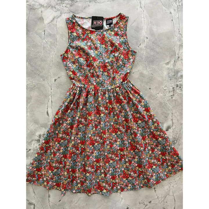 Colorful Floral Vintage Dress