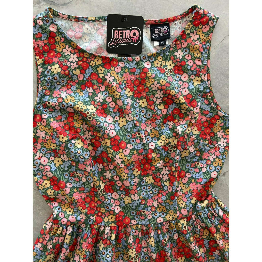 Colorful Floral Vintage Dress