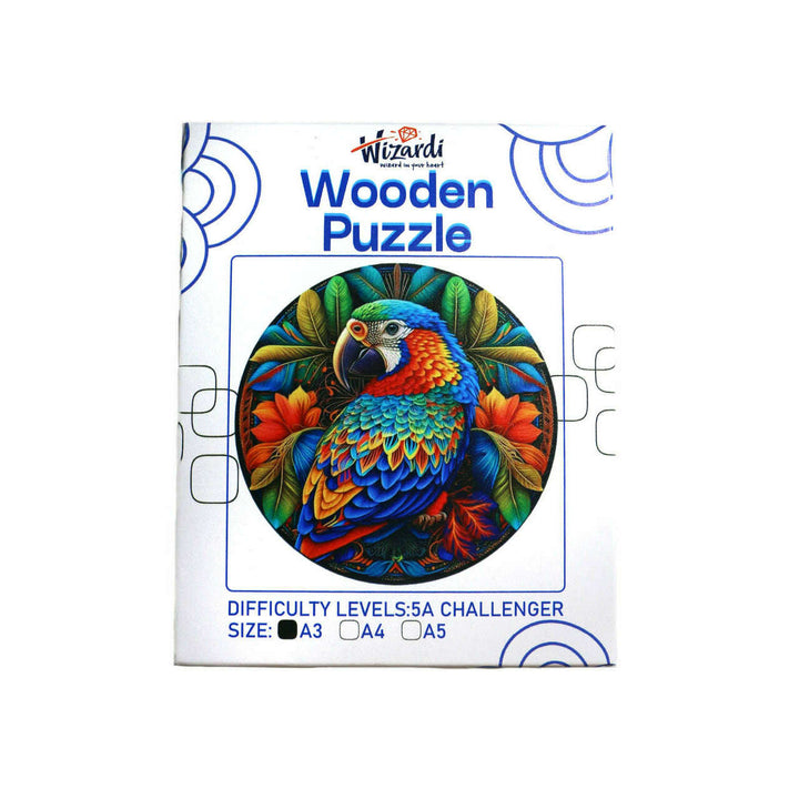 Colorful Parrot - Jigsaw Wooden Puzzle by Wizardi F07N9-34
