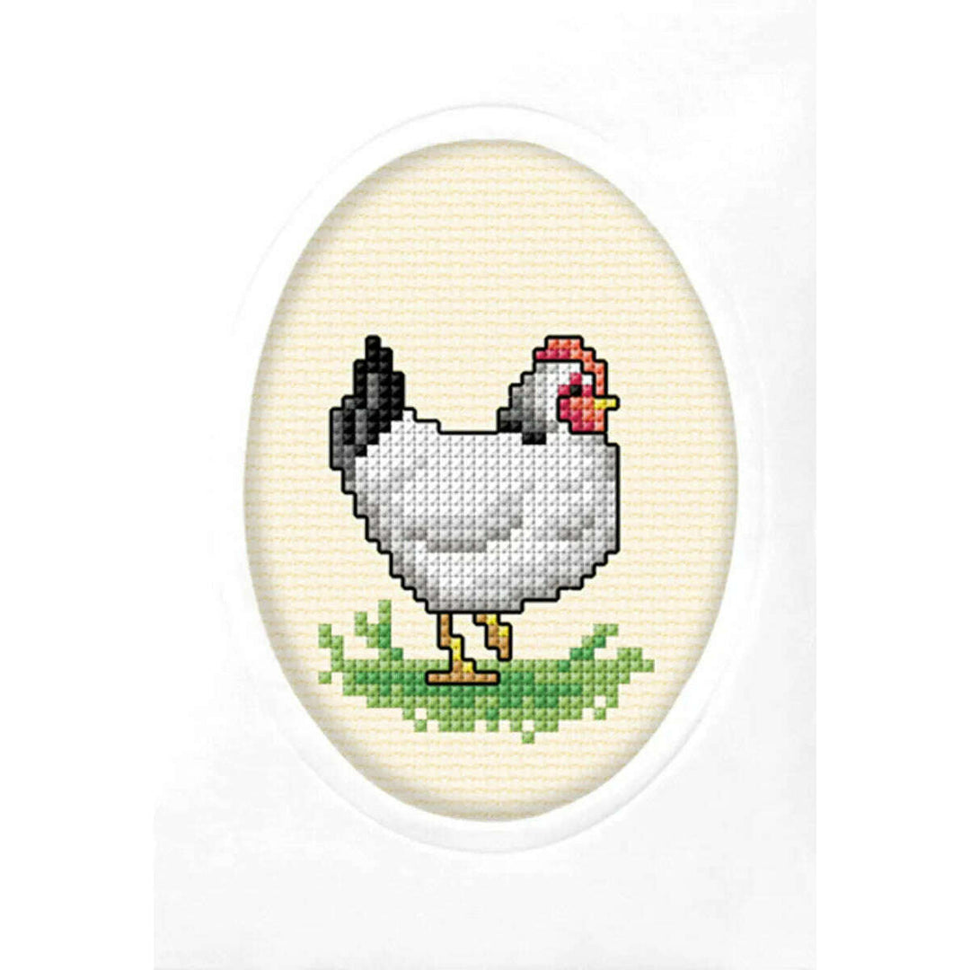 Complete counted cross stitch kit - greetings card "Hen" 6312