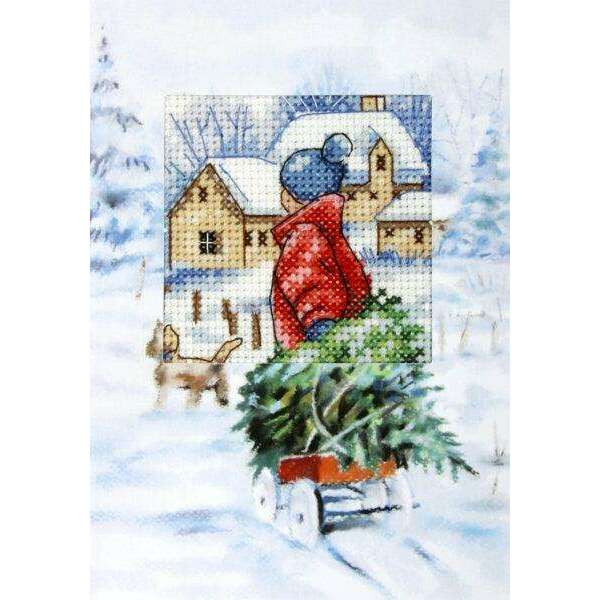 Complete counted cross stitch kit - greetings card "Winter" 6232