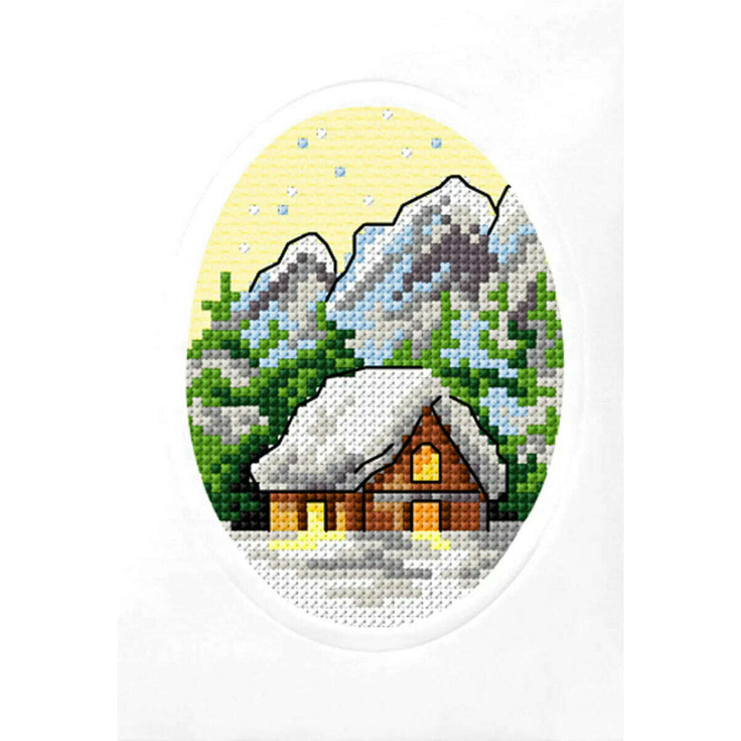 Complete counted cross stitch kit - greetings card Winter Landscape 6324