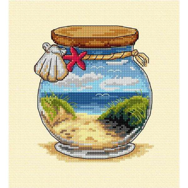 Complete counted cross stitch kit  "Vacation memories - Sea and Beach"