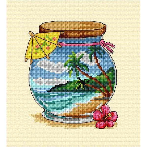 Complete counted cross stitch kit  "Vacation memories - Tropicla Sea"