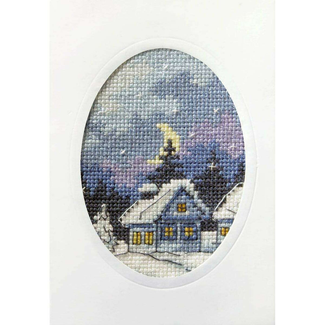 Complete cross stitch kit - greetings card "Winter night" 6152