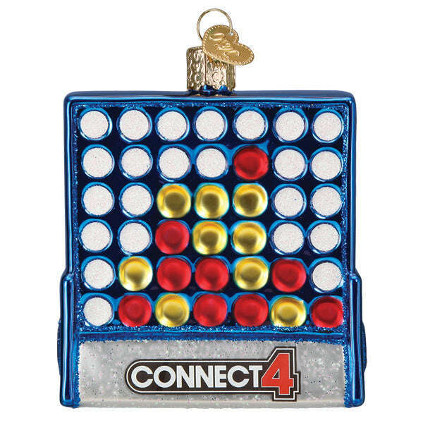 Old World Christmas Connect 4 Blown Glass Ornament